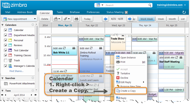 Evolutel zimbra pantalla muestra 5